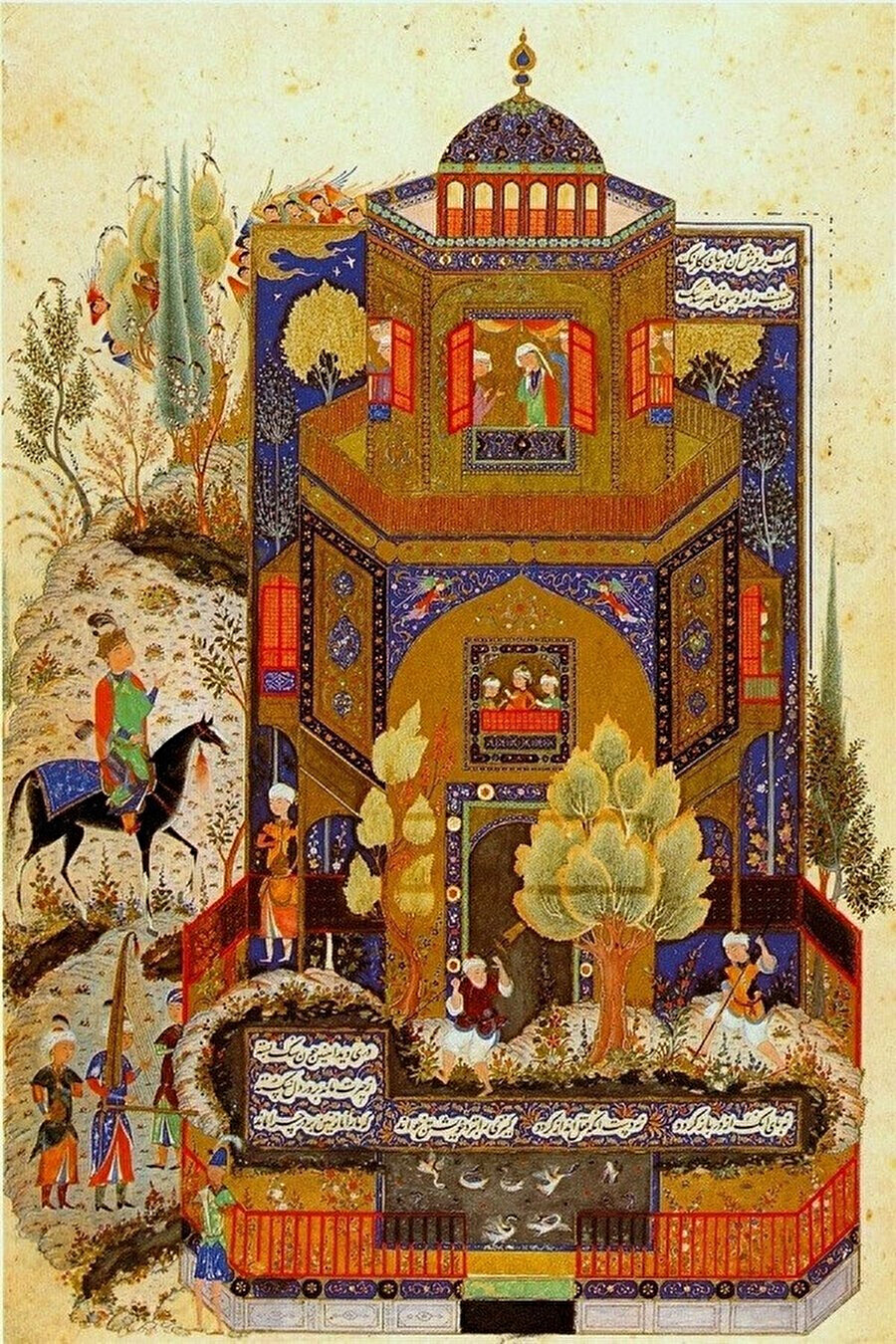 İbn Battuta'nın Tebriz ziyaretini tasvir ettiği iddia edilen minyatür.