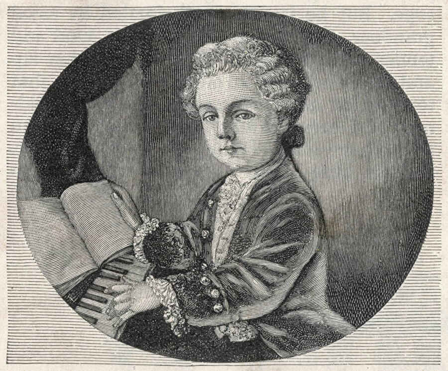 Mozart'ın 4 yaşına ait bir gravür