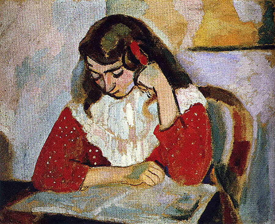 Sevgilisini, eşini ve çocuklarını model olarak birçok eserde resmeden Matisse’nin; Okuyucu Marguerite (The Reader Marguerite) isimli bu tablosundaki modeli de kızı Marguerite, 1906.