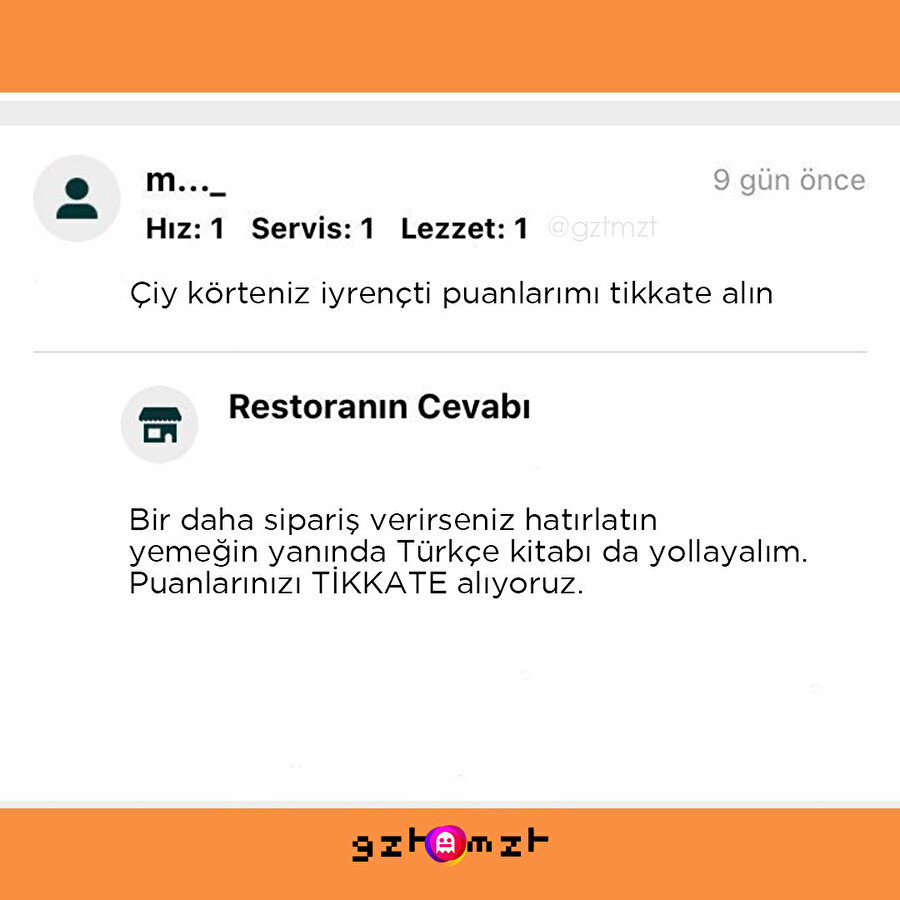 ​Restoranın cevabı değil de kapağı gibi duruyor