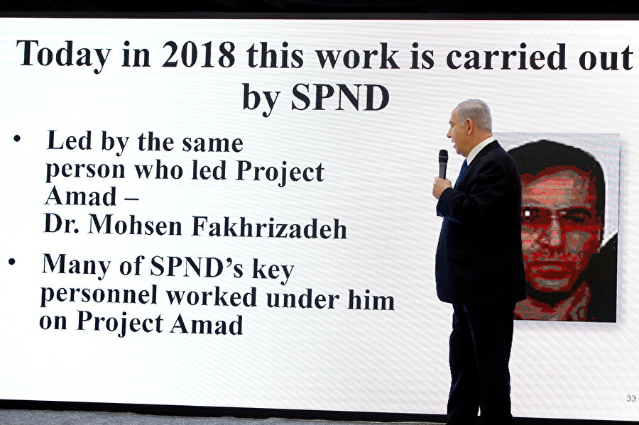 Netanyahu, Nisan 2018'de Muhsin Fahrizade'nin adını özellikle belirtmişti.