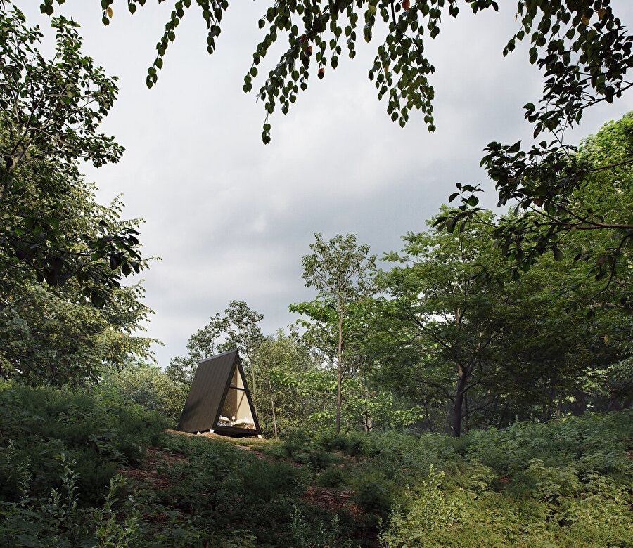 Den Kabin Kit birkaç gün içerisinde herkes tarafından inşa edilebilir ahşap bir konaklama birimi.
