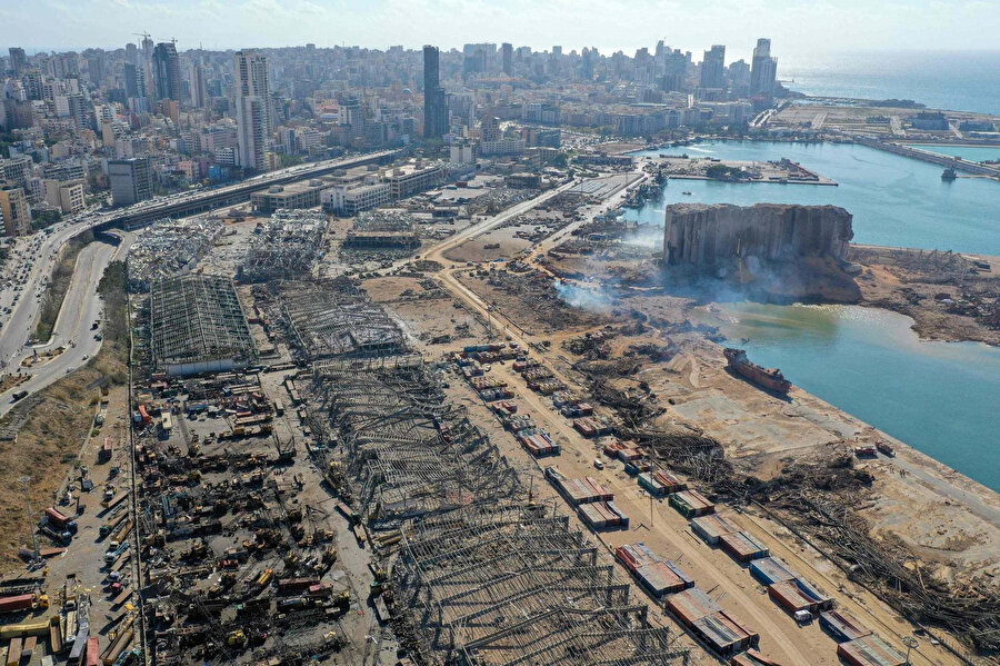 Patlama sonrası Beyrut Limanı.