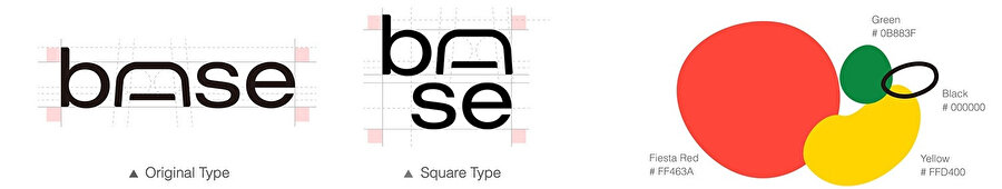 BASE logo tasarımı ve renk seçimi.