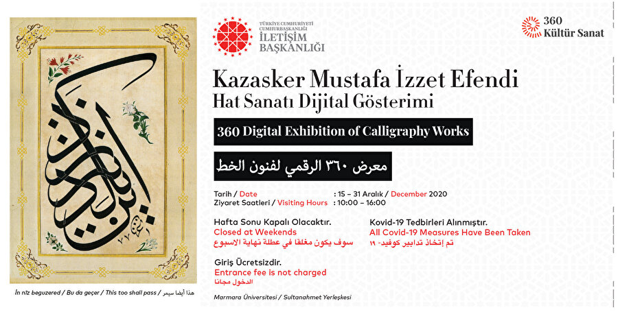'Kazasker Mustafa İzzet Efendi' hat eserleri dijital sergisi
