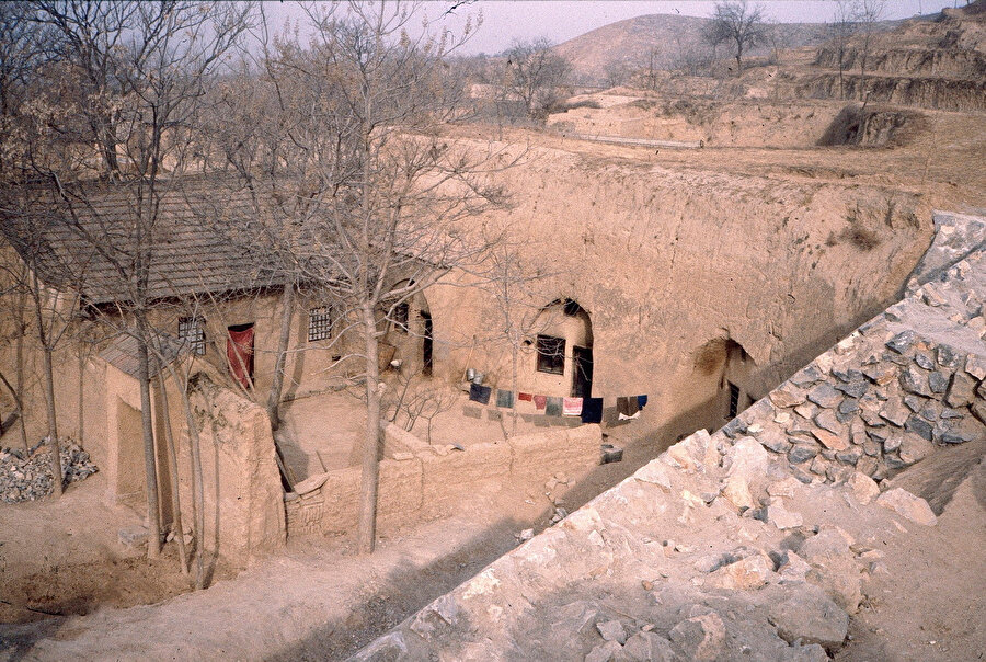 Yaodong konut yerleşimi