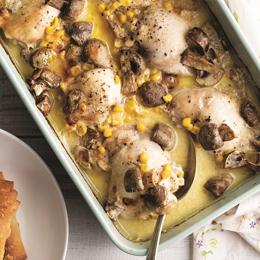 Fırında Kremalı Tavuk