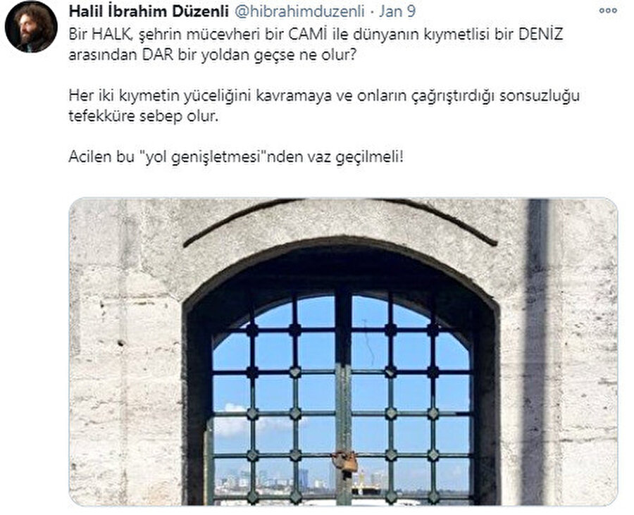Mimar Halil İbrahim Düzenli'nin tweeti.