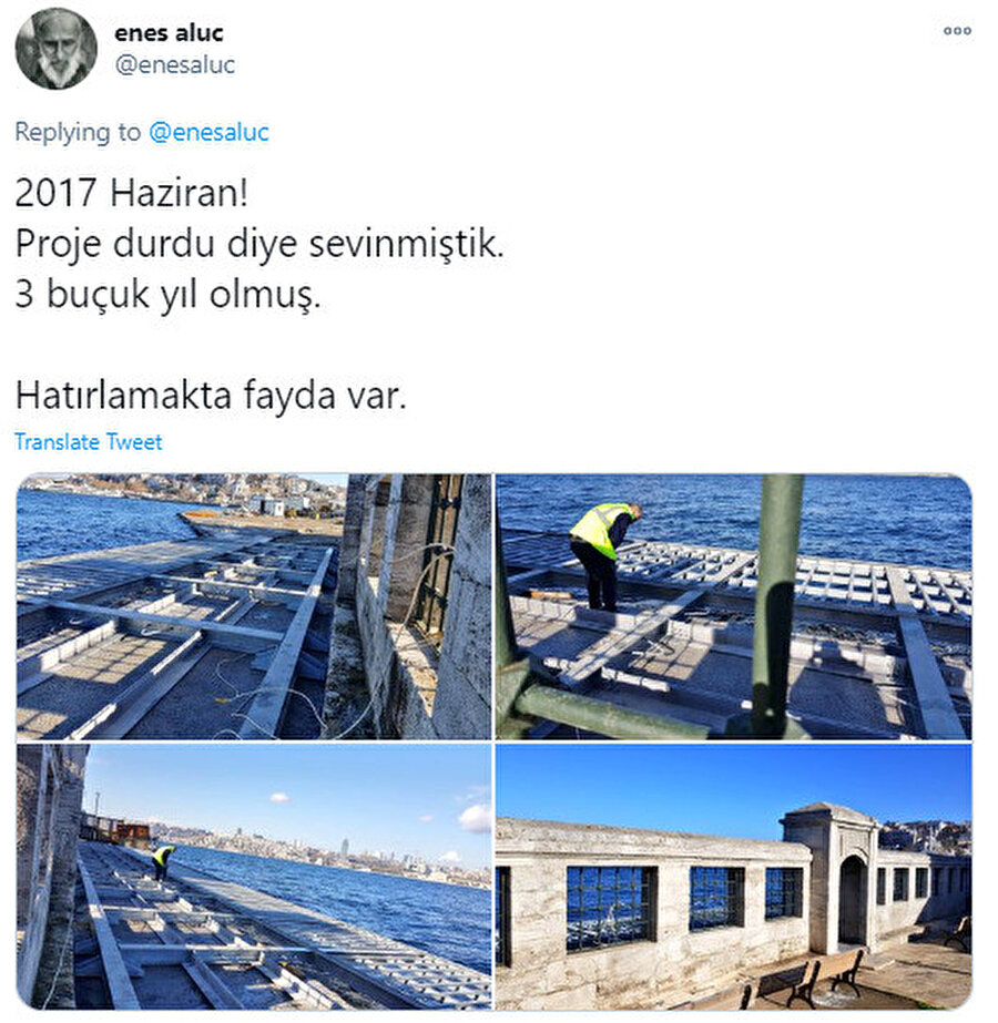 Öğretim Görevlisi Enes Aluc'un tweeti.