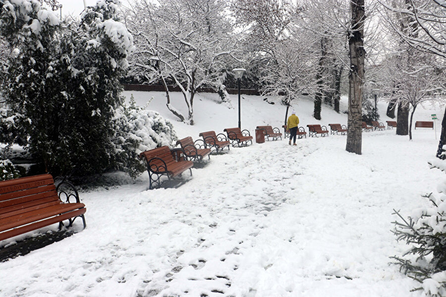 Ankara'da lapa lapa kar: Her yer bembeyaz oldu