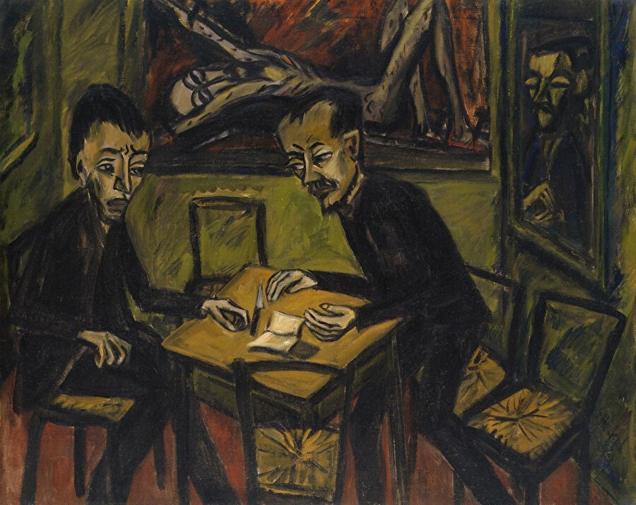 Erich Heckel, Bir Masada İki Adam, 1912.