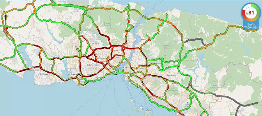 İstanbul trafiği yoğunluk haritası