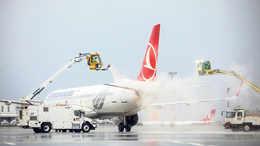 THY üç günde 125 uçağa de-icing işlemi uyguladı