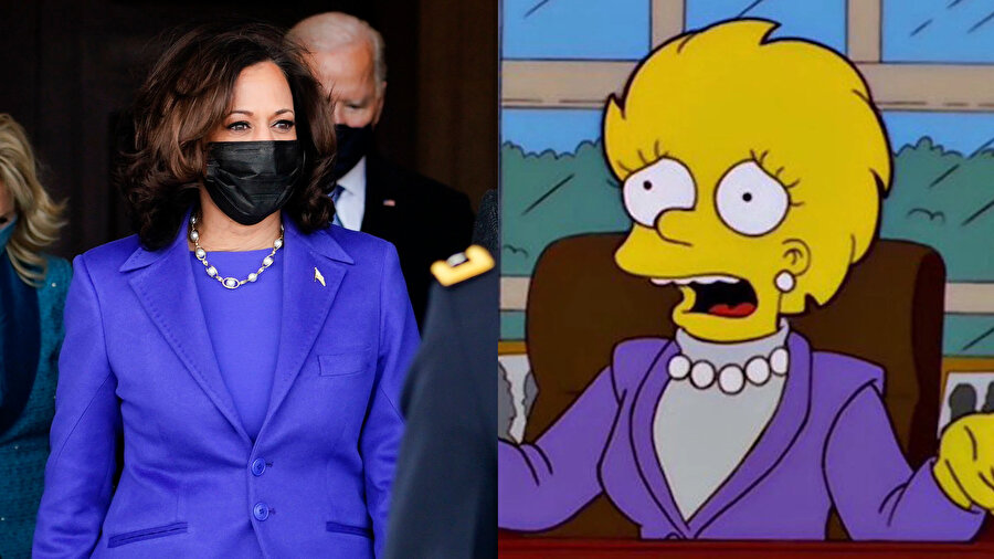 Simpsonlar, Kamala Harris'in başkan yardımcılığını da mı bildi?