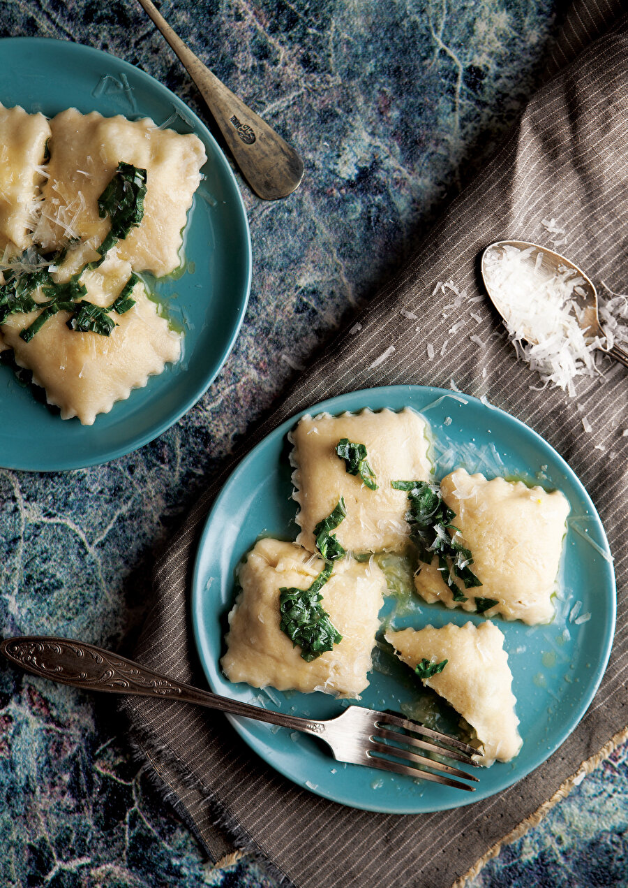 Kabaklı ve Fesleğenli Ravioli