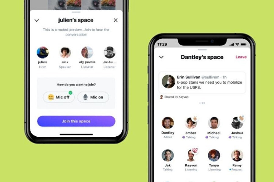 Twitter'ın Clubhouse benzeri özelliği Spaces