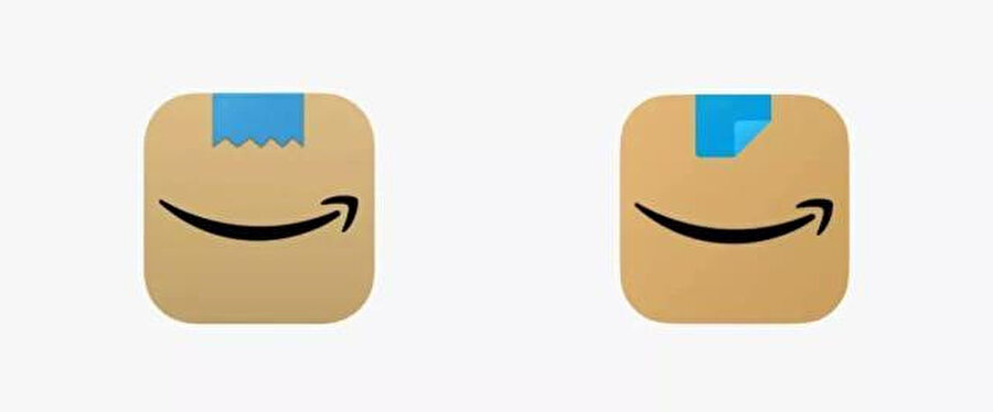 Amazon gelen tepkiler sonrası logosunu bir kez daha güncelledi (Sol taraftaki logo Hitler'e benzediği iddialarına konu olmuştu)