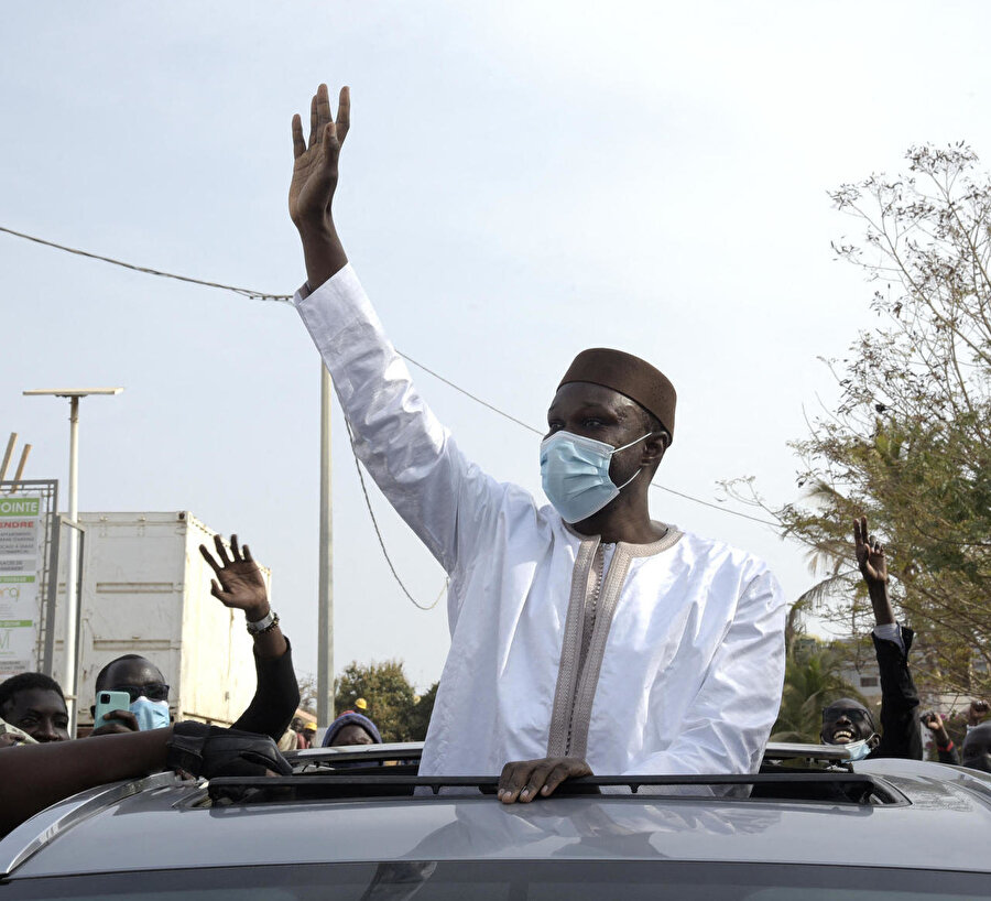 Senegal'de muhalefetteki Çalışma, Etik ve Kardeşlik için Senegal Yurtseverliği Partisi (PASTEF) lideri Ousmane Sonko.