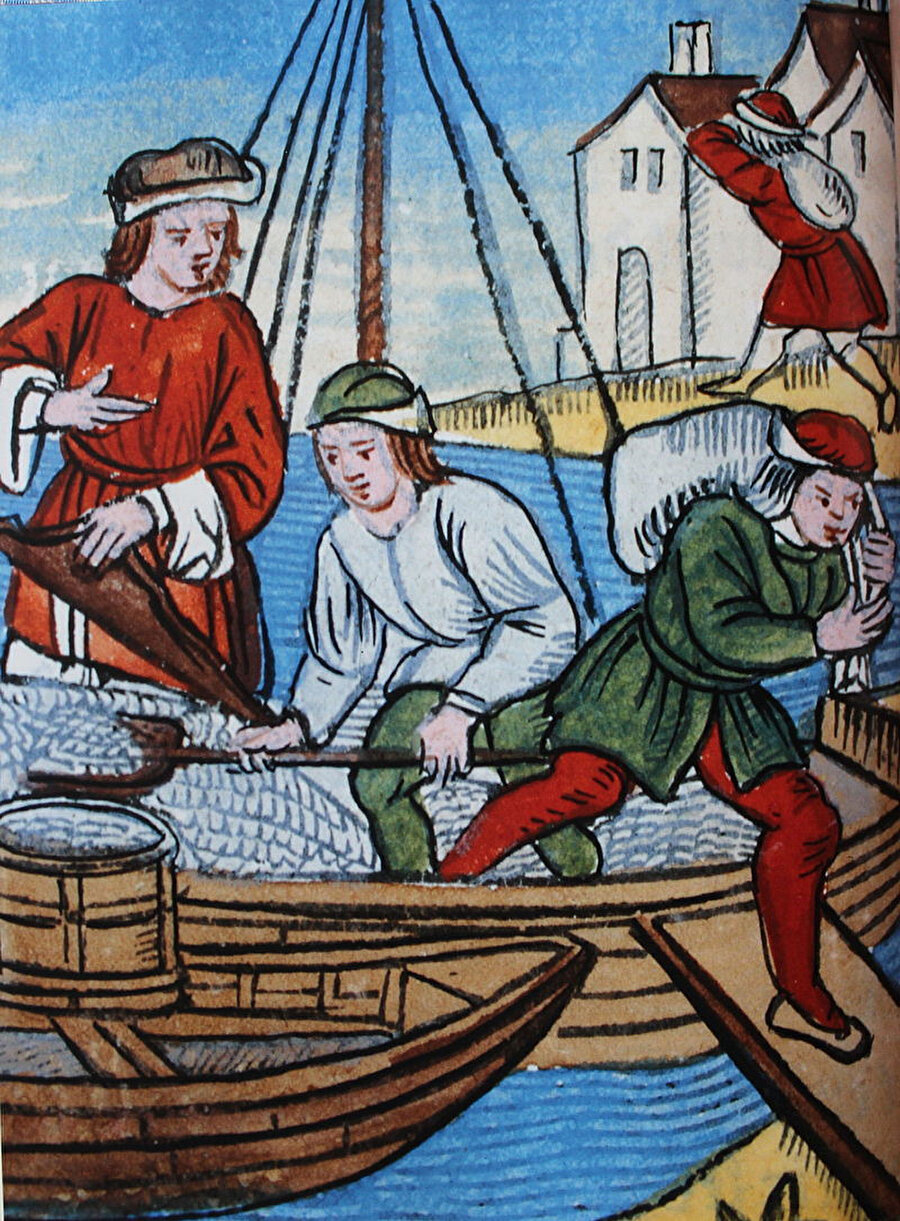 15. Yüzyılda Parsiteki tuz ticaretini gösteren bir resim.