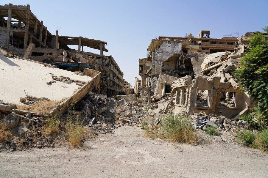 Yıllarca çatışmaların ortasında kalan Deyrizor'da meydana gelen yıkım.