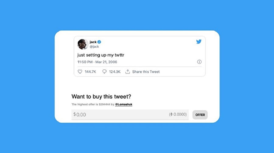 Twitter'da yapılan ilk paylaşım
