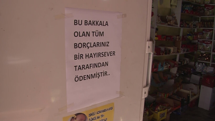 Hayırseverin borçları kapattıktan sonra bakkala verdiği not