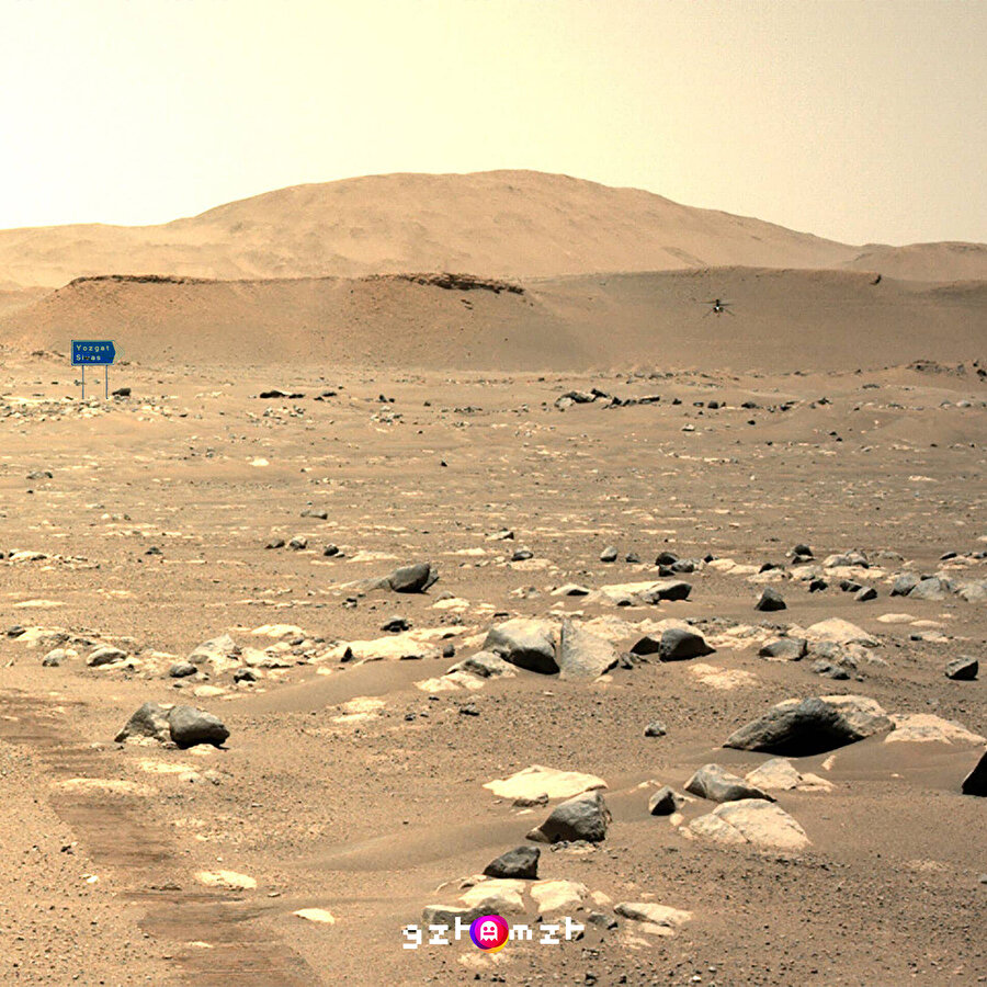 NASA'nın Mars'a indirdiği mini helikopter Ingenuity'nin çektiği ilk fotoğraf dünyaya ulaştı