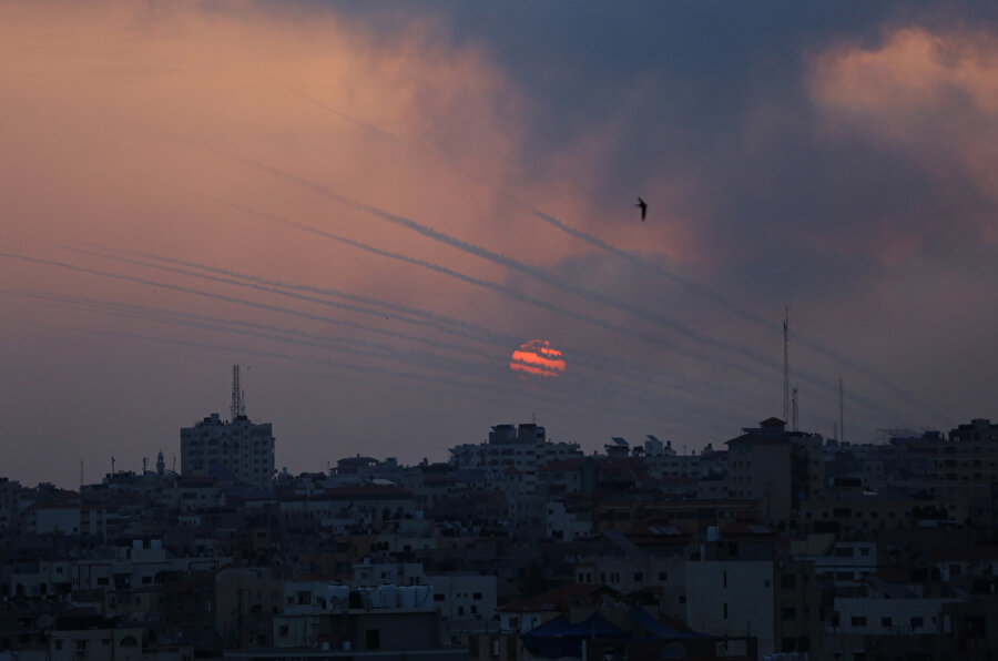 Gazze'den İsrail'e fırlatılan roketler