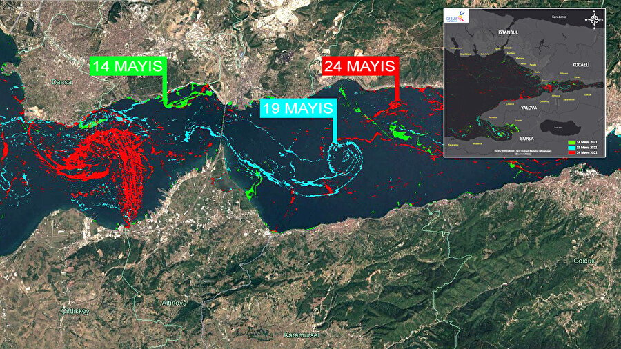 Müsilajın son 10 gündeki artışı haritalandırıldı