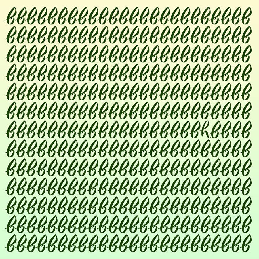 Farklı harfi 5 saniyede bulabilecek misin?