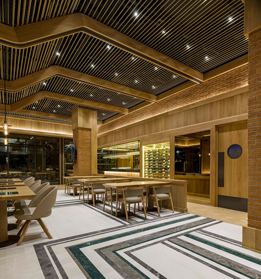 Restoranın iki şubesi de GVDS Mimarlık tarafından tasarlandı.