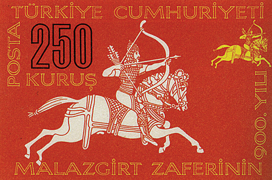 » Kolektif bilince küçük bir dokunuş: Malazgirt Zaferi’nin 900. yıldönümü kutlamaları çerçevesinde basılan posta pulları, onun Türk halkının kolektif bilincine kuruluş miti olarak yerleşmesini sağlayan küçük ama etkili unsurlardan sadece biridir.
