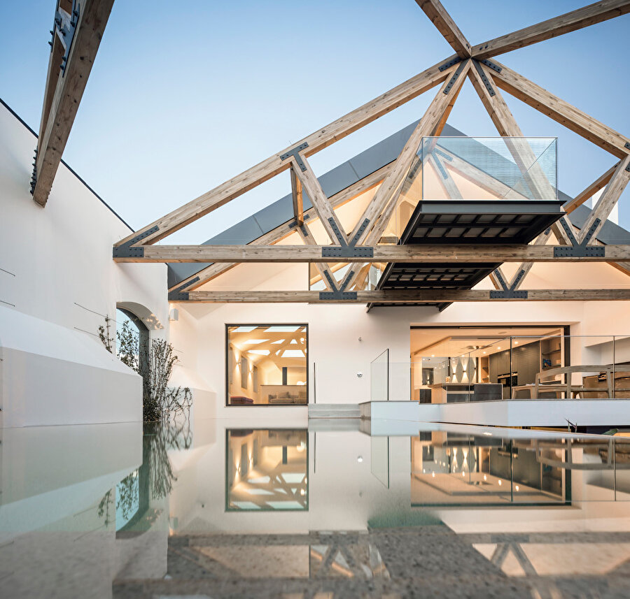 Çatı strüktürünün görünümü.