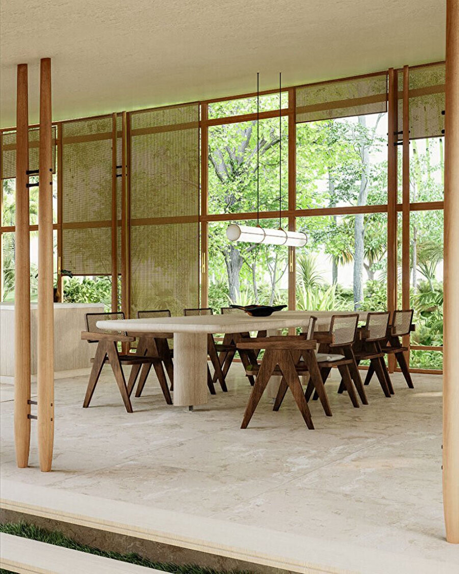 Geleneksel Brezilya mobilyaları, iç tasarımın ana odak noktasını oluşturuyor.