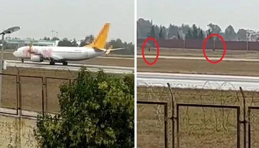 Adana Havalimanı piste inen uçak