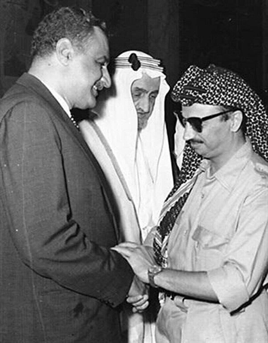 Cemal Abdunnasır, Suudi Arabistan Kralı Faysal ve Yaser Arafat bir arada.