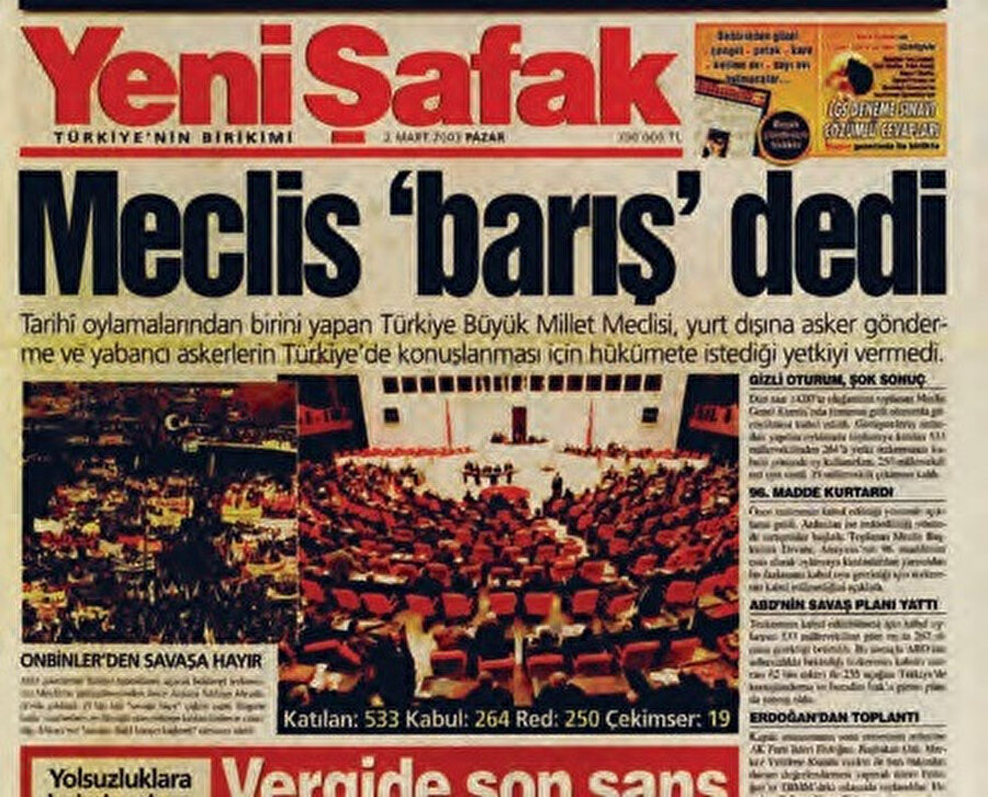 Meclis 'barış' dedi.