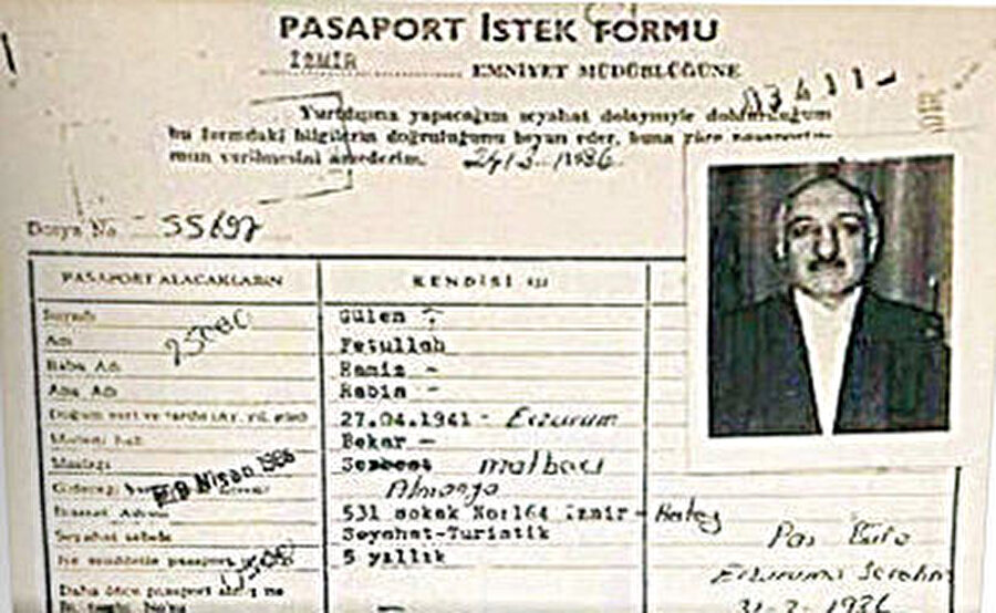 1986 yılında İzmir Emniyetine yaptığı pasaport müracaatında ise annesinin nüfustaki değil, gerçek adı olan ‘Rabin’i yazar.