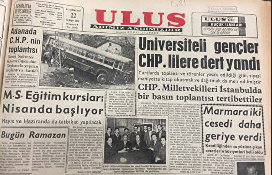 Ulus Gazetesi manşeti. 