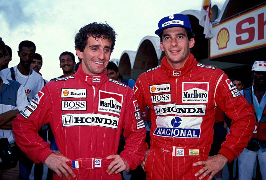 Ayrton Senna (Sağda) ve Alain Prost