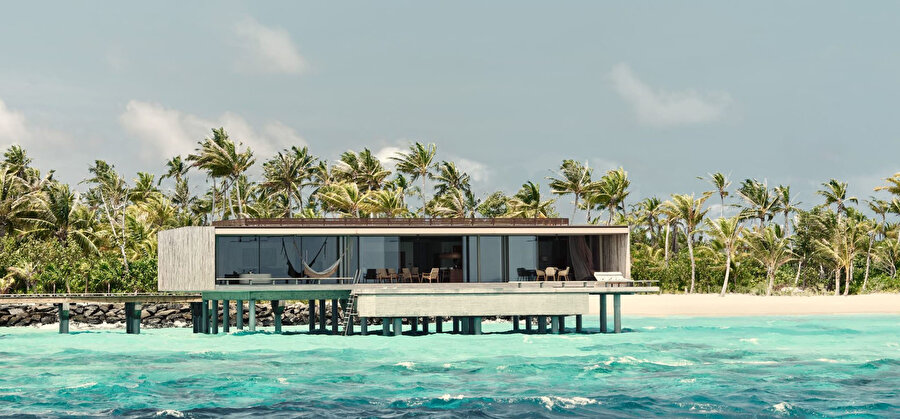 Patina Maldives, doğal çevresinden ipuçları alarak otele özel ve rahat bir atmosfer getiriyor.