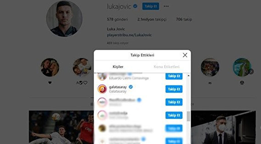 Luka Jovic, Galatasaray'ı takip etti