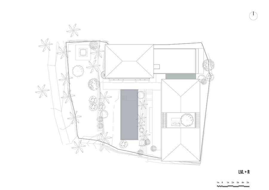 Terrace Villa’nın çatı planı.