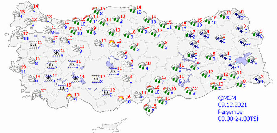 Meteoroloji hava durumu haritası