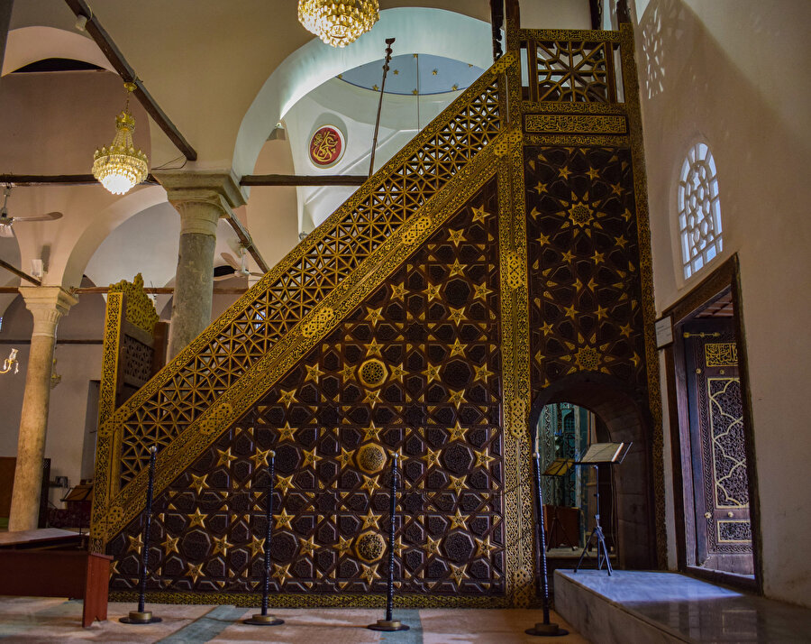 Aydınoğlu Mehmed Bey Camii minberi ( Fotoğraf: Merve Nur Türker)