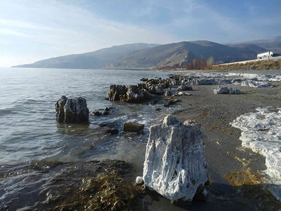 Van Gölü'nde su seviyesi kritik düzeyde düştü: İlk kez mikrobiyalitler ortaya çıktı