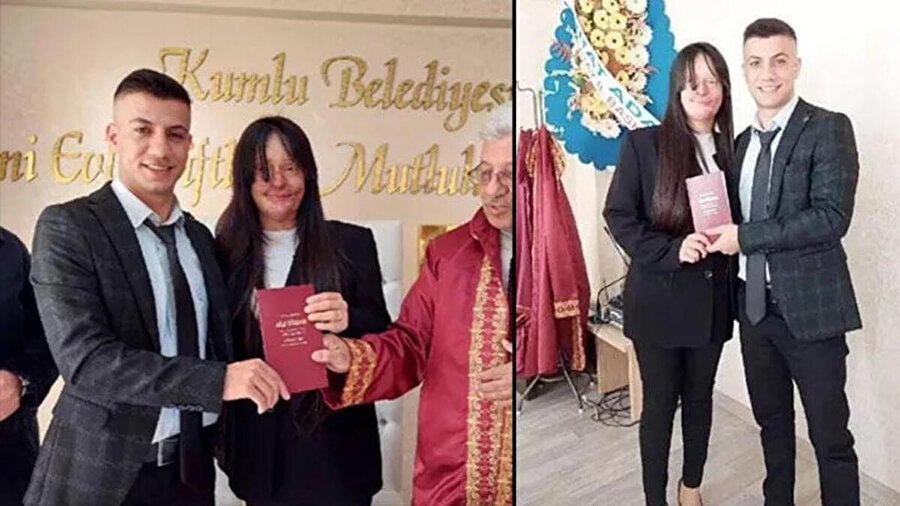 Asitli saldırısına uğradığı sevgilisi Casim Ozan Çeltik ile nikah masasına oturan Berfin Özek