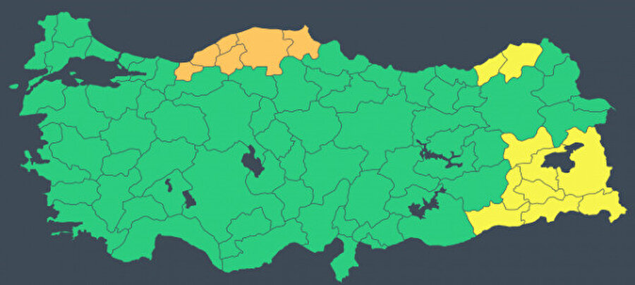 Meteoroloji uyarı haritası