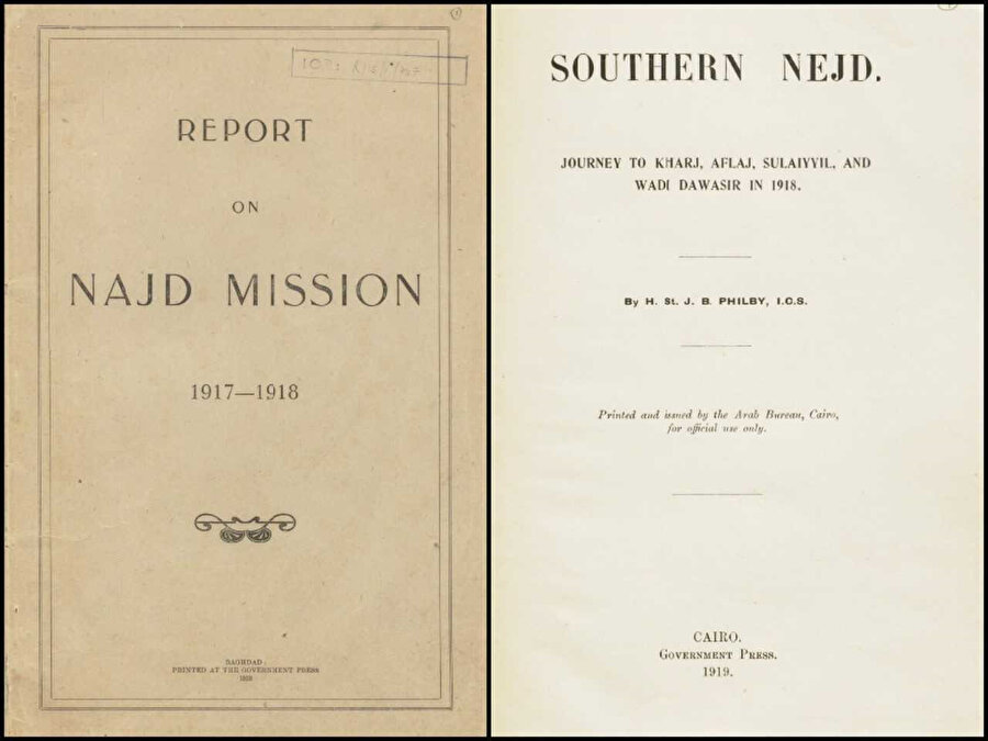Philby’nin kaleme aldığı raporlardan “Report on Najd Mission, 1917-1918” Bağdat’ta, “Southern Nejd” ise Kahire’de resmî makamlar tarafından yayınlanmıştı.