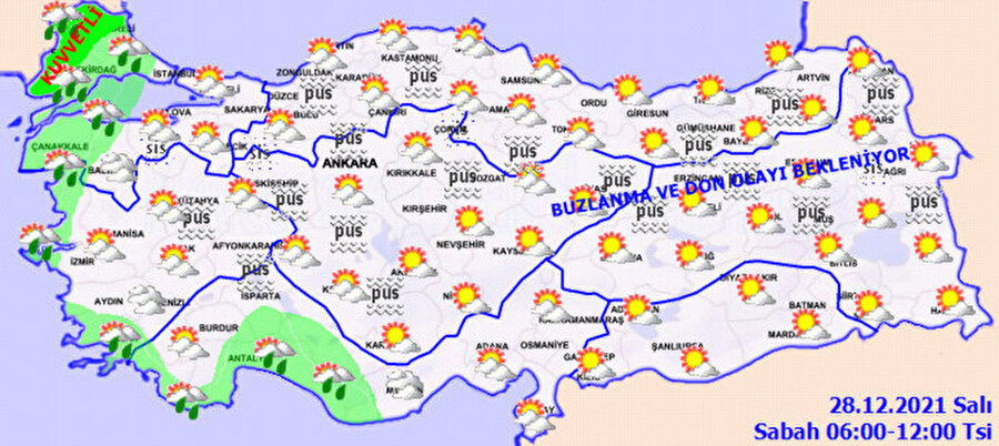 Meteoroloji hava tahmin haritası